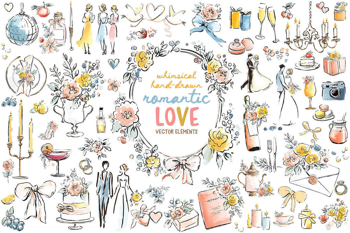 Whimsical Love Wedding Illustrations, an Illustration by Tinydew (Photo 1 of 14)