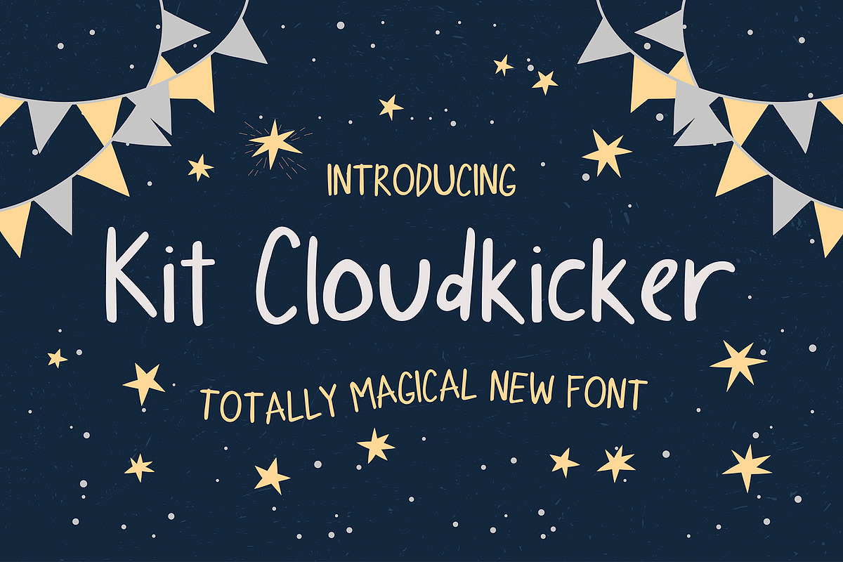 Kit Cloudkicker Typeface, a Script Font by Anastasia Cuza (Photo 1 of 8)