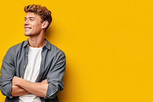 Smiling young man in casual outfit, a Person Photo by MistyDay