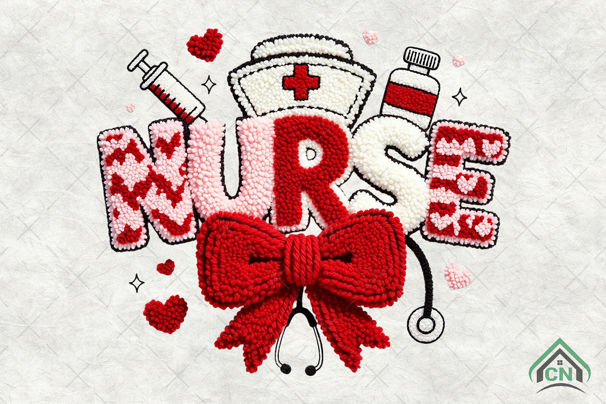 Valentine Nurse Faux Yarn PNG, an Illustration by Craft Nest (Photo 1 of 4)