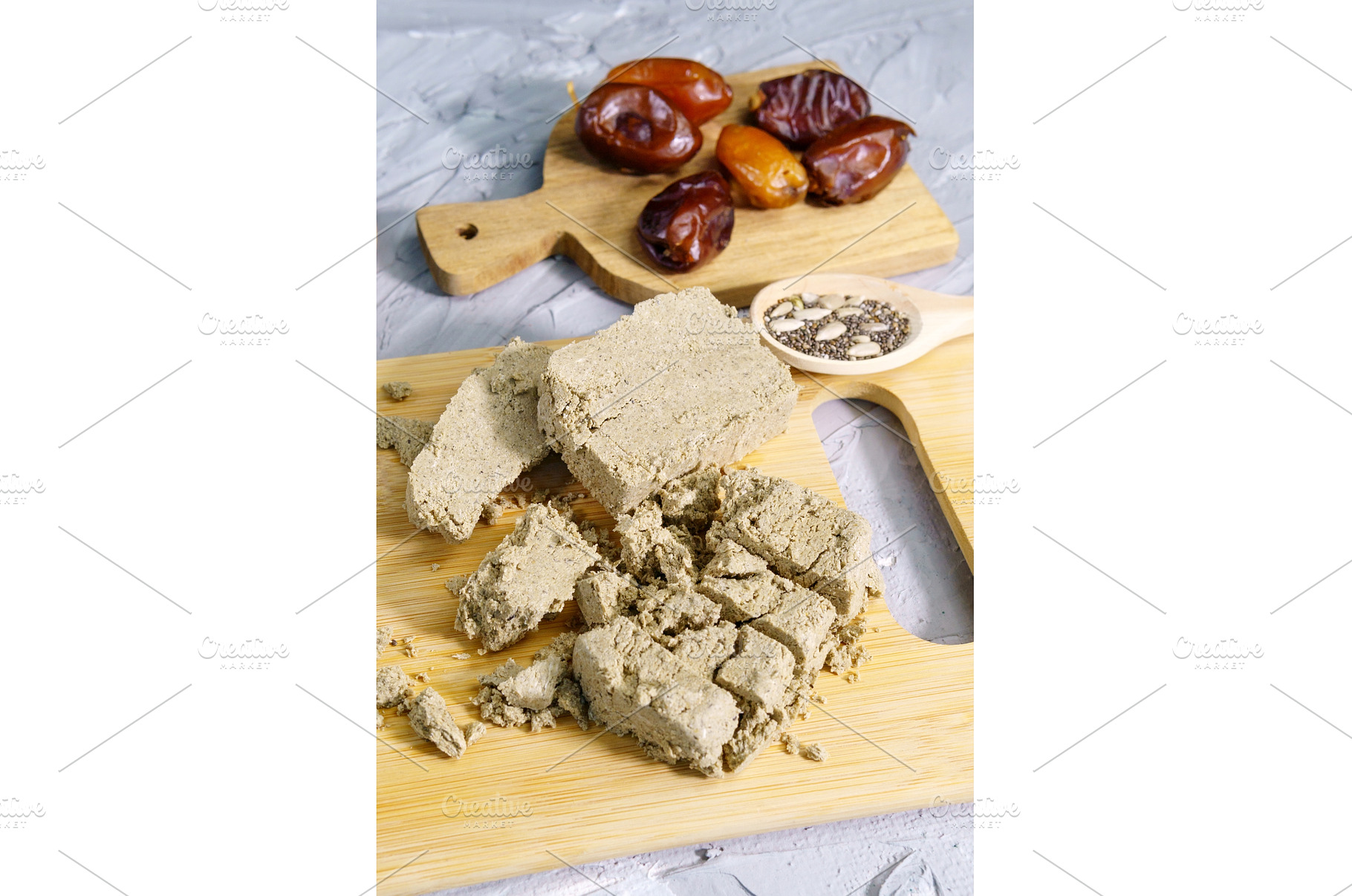 Sunflower halva. Halva pieces grey, a Food & Drink Photo by darksoul72