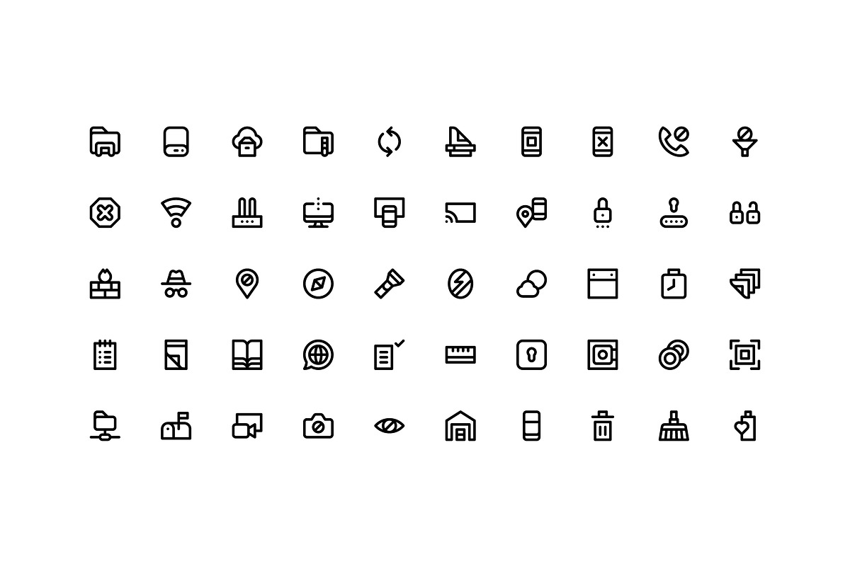 50 Utility App Micro Icons, an Outline Icon by Side Project (Photo 2 of 5)