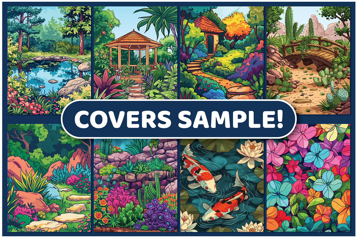 200 Japanese Garden Coloring Pages, an Illustration by BrightMart (Photo 3 of 3)