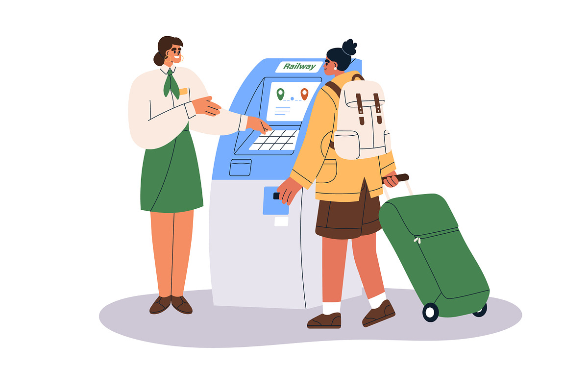 People use ordering kiosks set, a Technology Illustration by Good Studio (Photo 8 of 9)
