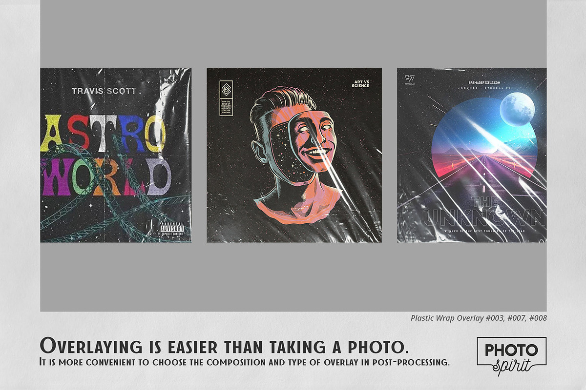 Plastic Wrap Effect Overlays, a Brushes & More by PhotoSpirit (Photo 2 of 11)