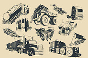 Large Trucks and Trailers Set, a Transportation Illustration by Blacklight (Thumbnail 5 of 6)