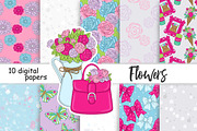 Flowers Pattern, a Pattern Graphic by GlamArtZhanna (Thumbnail 3 of 3)
