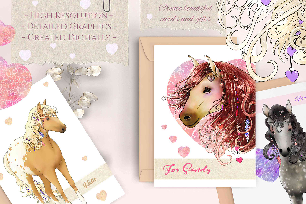 The Love Horse Set, an Illustration by Jen Digital Art (Photo 7 of 10)