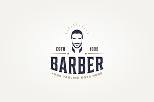 Vintage Retro Barbershop Logo Design