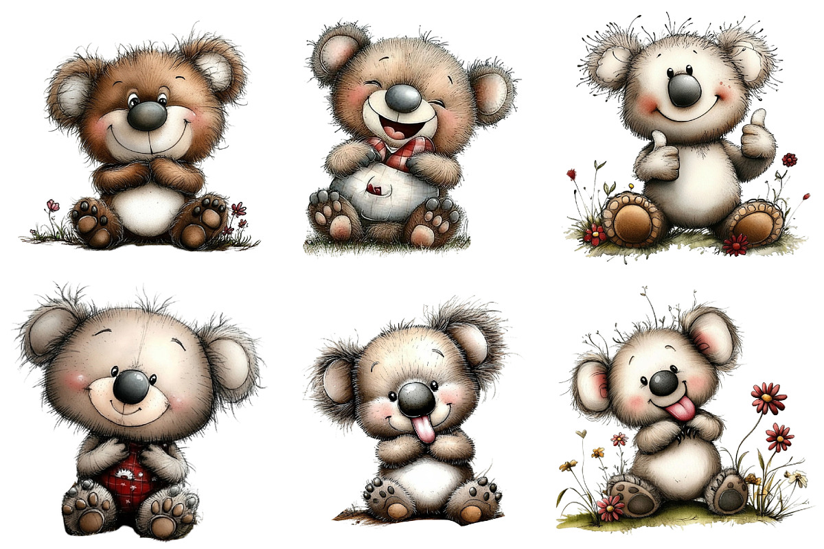 Koala Bears with Emotions Clipart, an Illustration by Daily.Designs (Photo 5 of 5)