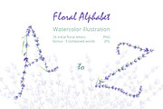 Floral Alphabet. Lavender flowers., an Object Illustration by Anna Kopylova (Thumbnail 1 of 5)