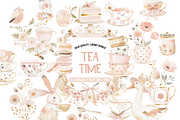Tea Time Watercolor Clipart Bundle, an Illustration by TatiMockup (Thumbnail 1 of 5)