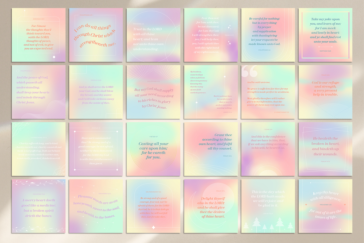 40 Bible Verses Instagram Posts, a Social Media Template by Creatif Foundry (Photo 4 of 8)