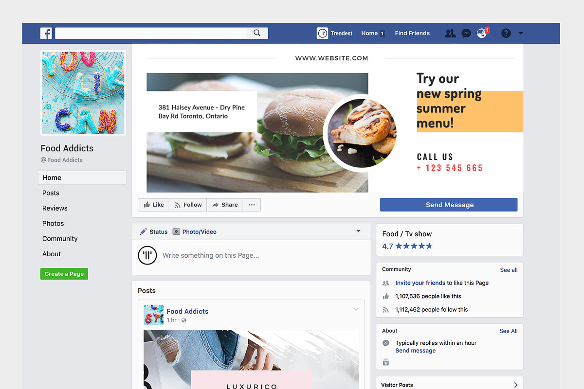 Foodie Facebook Cover Pack, a Social Media Template by Crevo Studio (Photo 5 of 10)