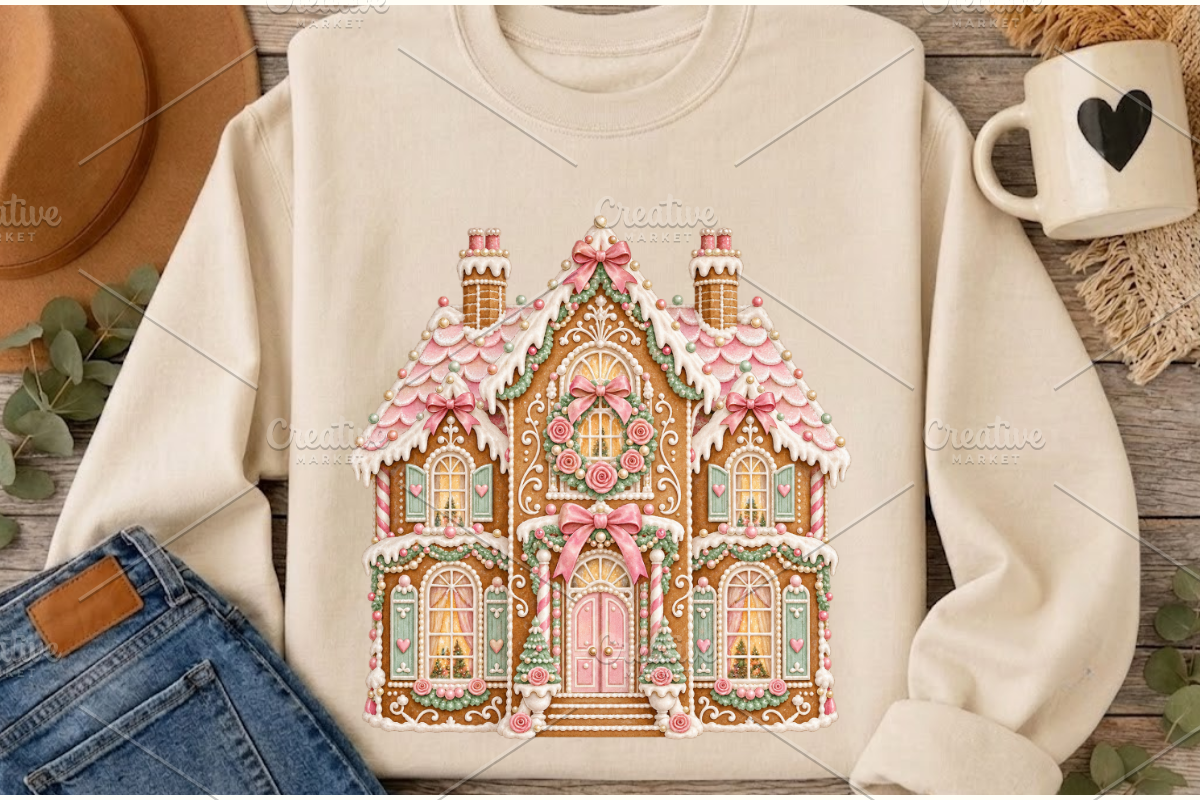 Christmas Gingerbread House Cliparts, a Seasonal Illustration by Ink Gallery (Photo 8 of 13)