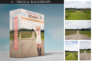Country Roads II - 4 Backdrops