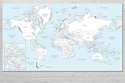 6x Illustrated Vector World Maps, an Illustration by asantosg (Thumbnail 8 of 9)