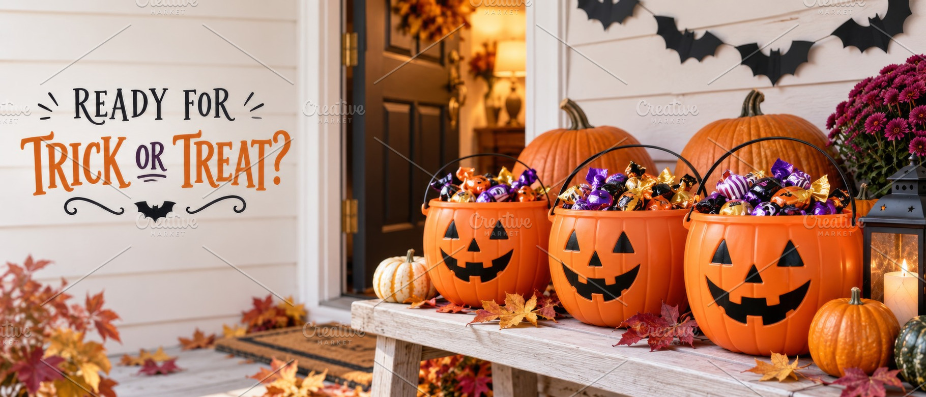 Halloween trick or treat display wit, a Photo by Dvoevnore photos