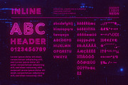 Retro Neon Font - Inline Style, a Sans Serif Font by Wingsart Studio (Thumbnail 2 of 6)