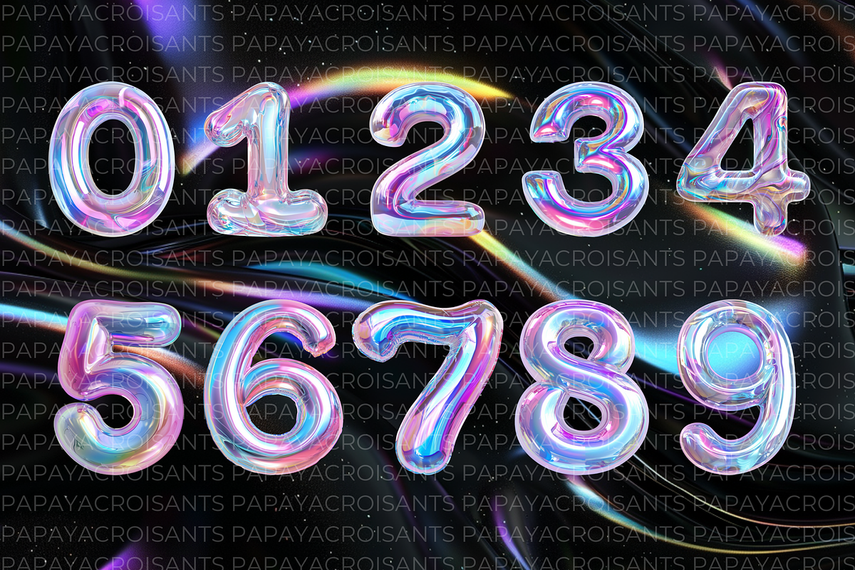HOLOGRAPHIC BALLOONS LETTER set, an Object Graphic by STUDIO CHOTI (Photo 3 of 5)