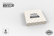 Small Square Paper Box&Lid Mockup, a Cups & Container Mockup by INCDesign (Thumbnail 5 of 10)