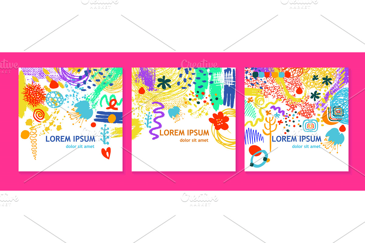 Set of decorative abstract frames, an Illustration by Nenahliadava Design