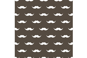 Seamless Pattern With Mustache