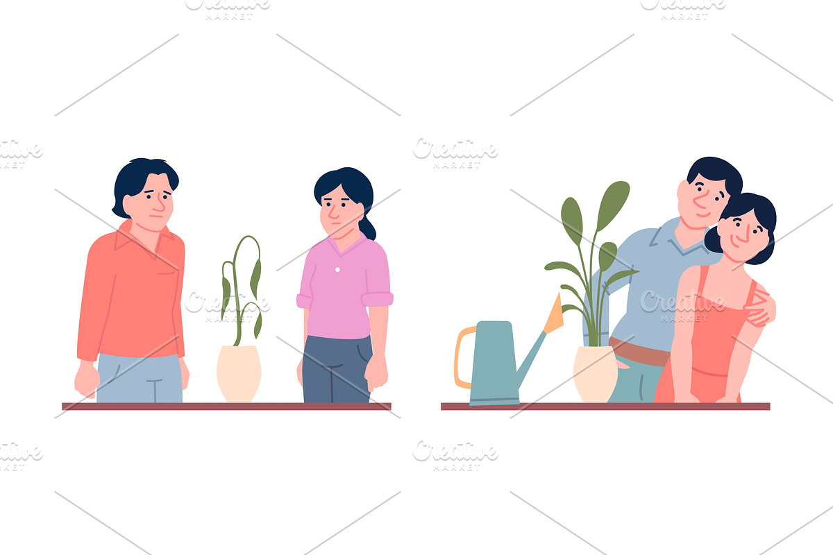 Broken and good relationships in, a Person Illustration by LadadikArt
