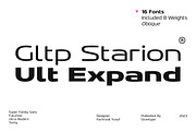 Gltp Starion Ultra Expanded, a Sans Serif Font by Glowtype (Thumbnail 1 of 7)