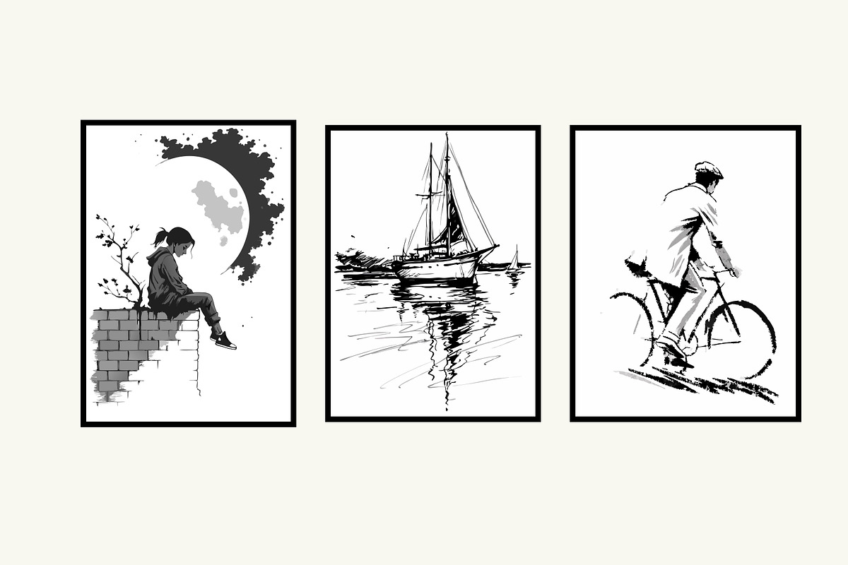 78 Minimalist Wall Art Prints, a Wallpaper Graphic by Helospace (Photo 2 of 10)