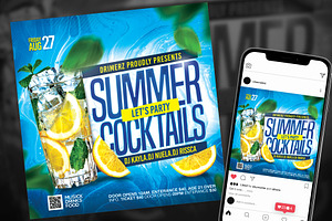 Summer Cocktails Flyer, a Flyer Template by drimerz