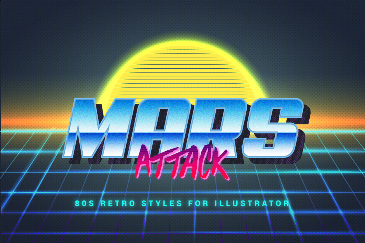 80s Retro Illustrator Styles, a Layer Style Add-On by Vector Galore (Photo 9 of 12)
