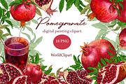 Pomegranate PNG, fruit clip art,, a Graphic by NickMitrushov (Thumbnail 1 of 7)