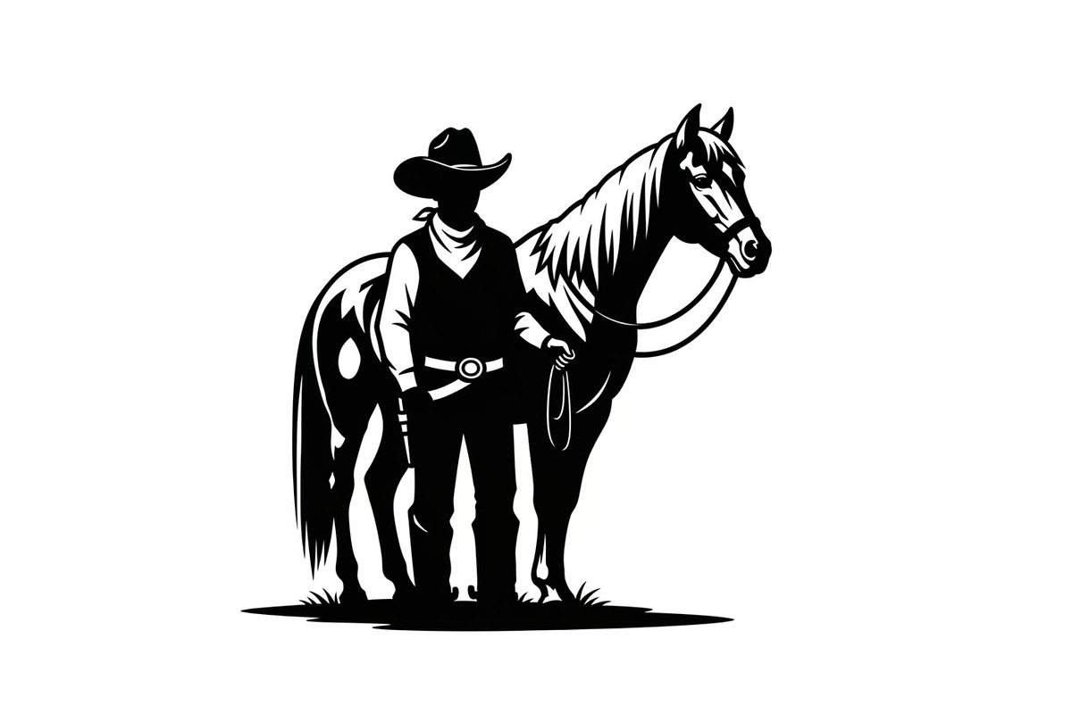 Western Cowboy Horse Silhouette Bund, an Illustration by Designs_River (Photo 14 of 51)