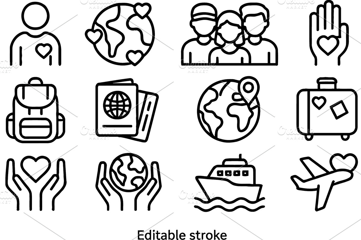 Vector icons representing travel, a Person Illustration by ZinetroN