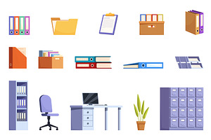 Isolated office icons. Papers, a Finance Illustration by Valerie Bodnar