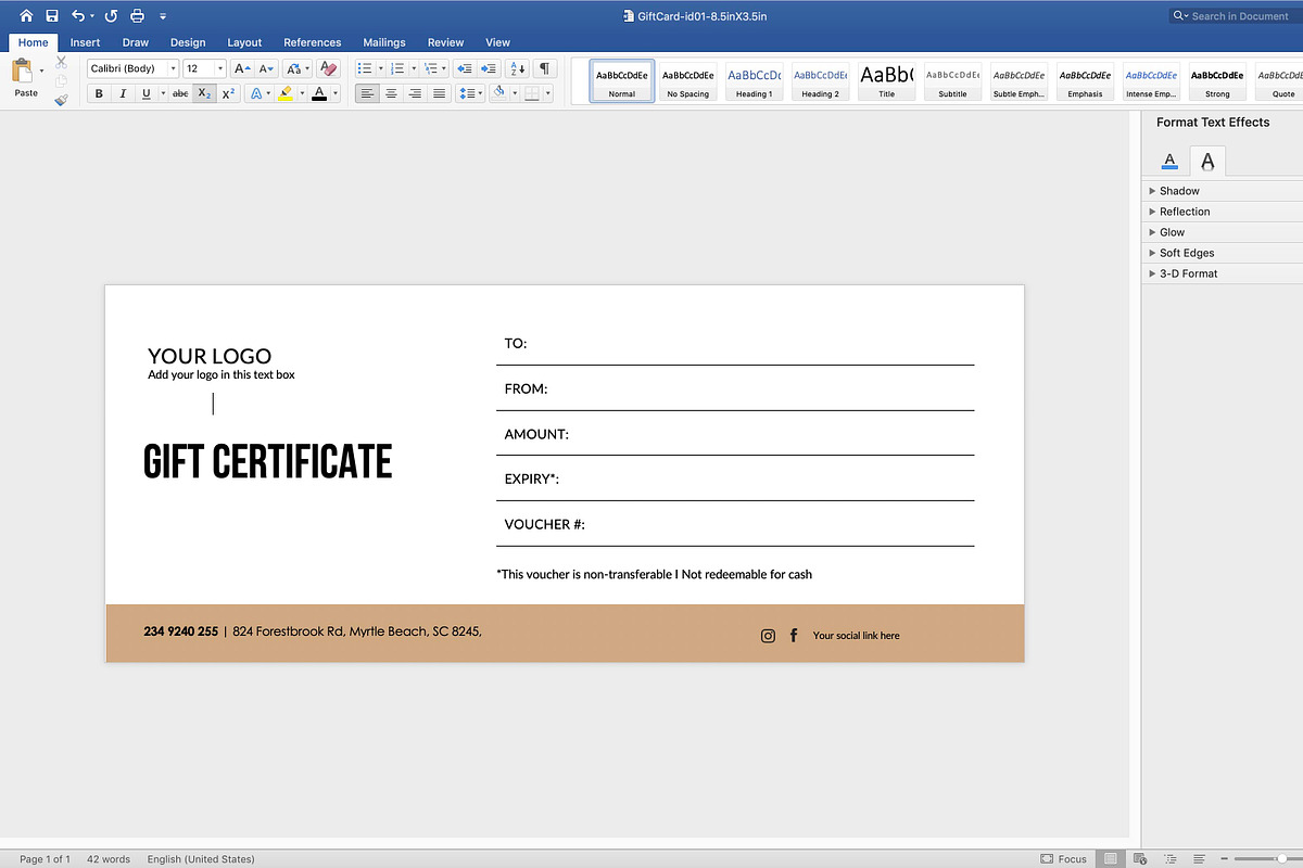 Simple Gift Voucher ID01, a Flyer Template by AIW SOLUTIONS