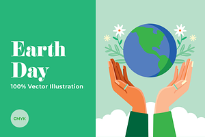 Earth Day Hands Illustration, a Seasonal Illustration by @JennyPaintsWithPixels