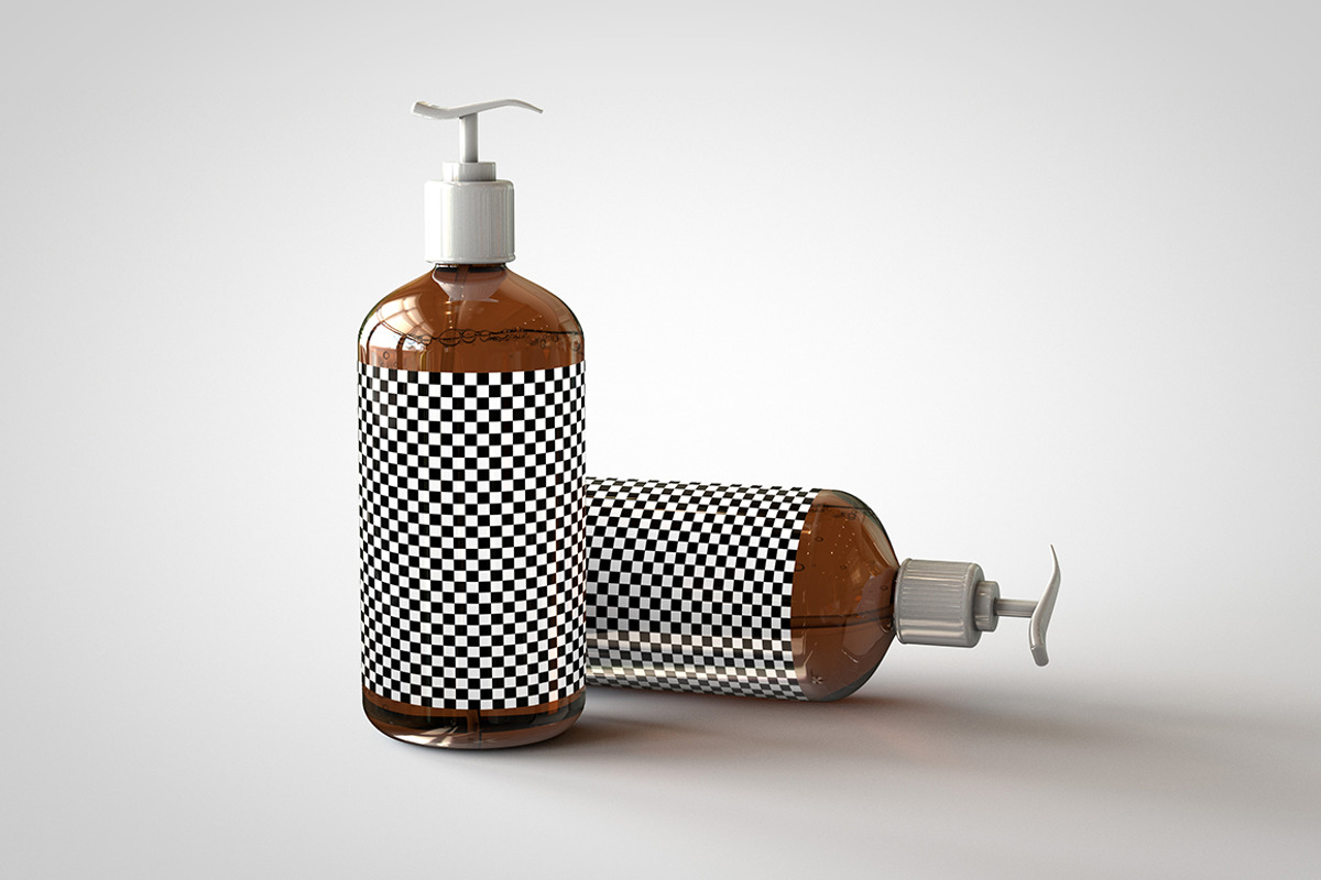 Amber Pump Bottle Mock-Up, a Pens & Pencil Mockup by TSOBG (Photo 10 of 15)
