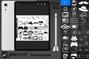 Retro Elements Set 1 Procreate Brush