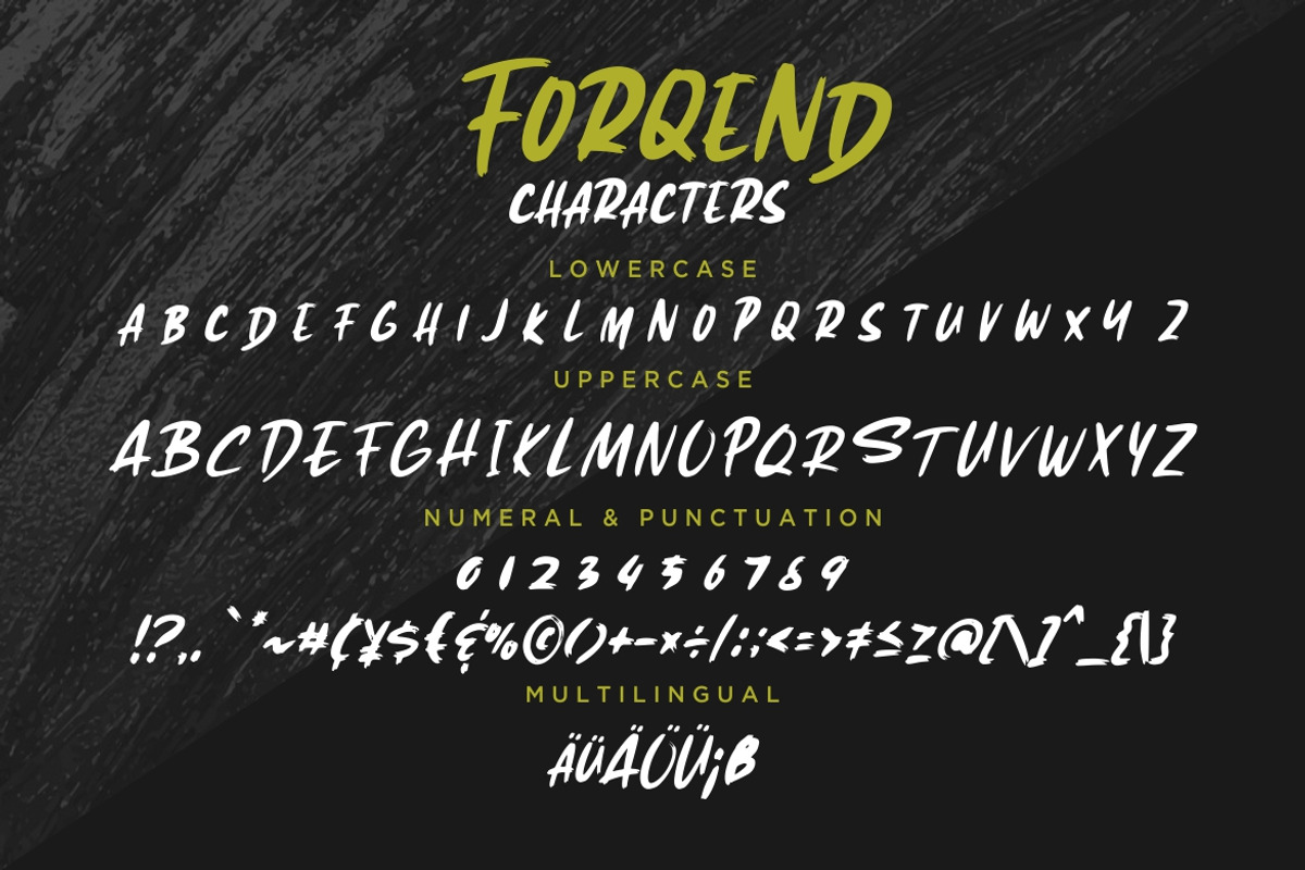 Forqend Brush Advertisement Font preview 7