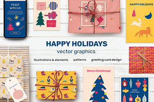 Happy Holidays - vector graphics