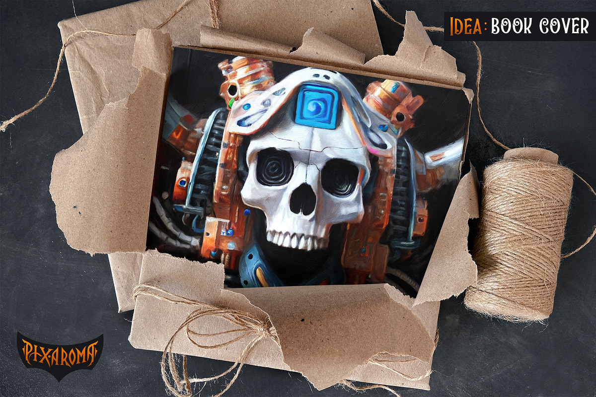 Skulls Bundle - Oil Paintings, an Illustration by pixaroma (Photo 12 of 15)