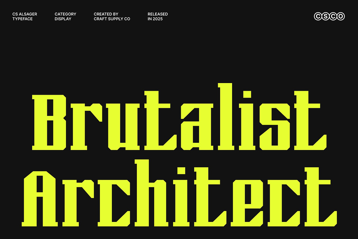 CS Alsager – Industiral Font, a Serif Font by Craft Supply Co. (Photo 2 of 8)
