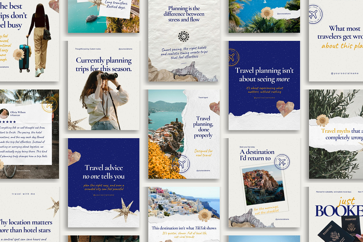 Scrapbook Travel Business Instagram, a Social Media Template by Anna Design Studio (Photo 1 of 10)
