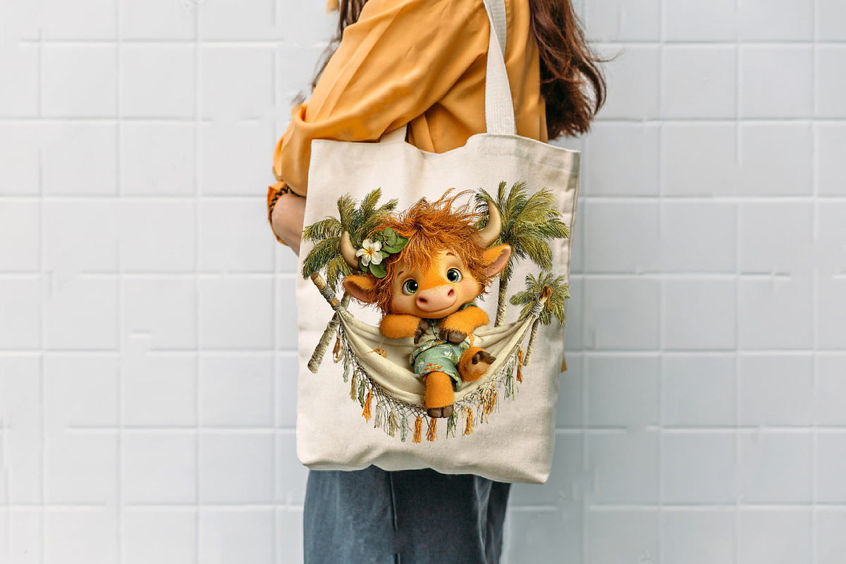 Whimsical Summer Highland Cow Clipar, an Illustration by CreationArt (Photo 2 of 7)