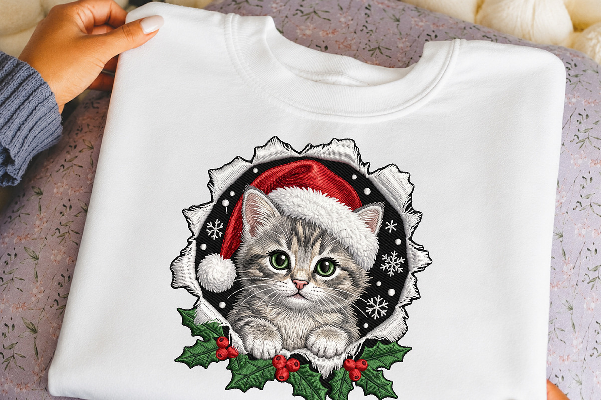 Christmas Cat Santa Hat PNG, an Object Illustration by DreamCafeArt (Photo 5 of 6)