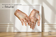 Watercolor Holding Hand Illustration, a Person Illustration by EkaterinaViArt (Thumbnail 1 of 3)