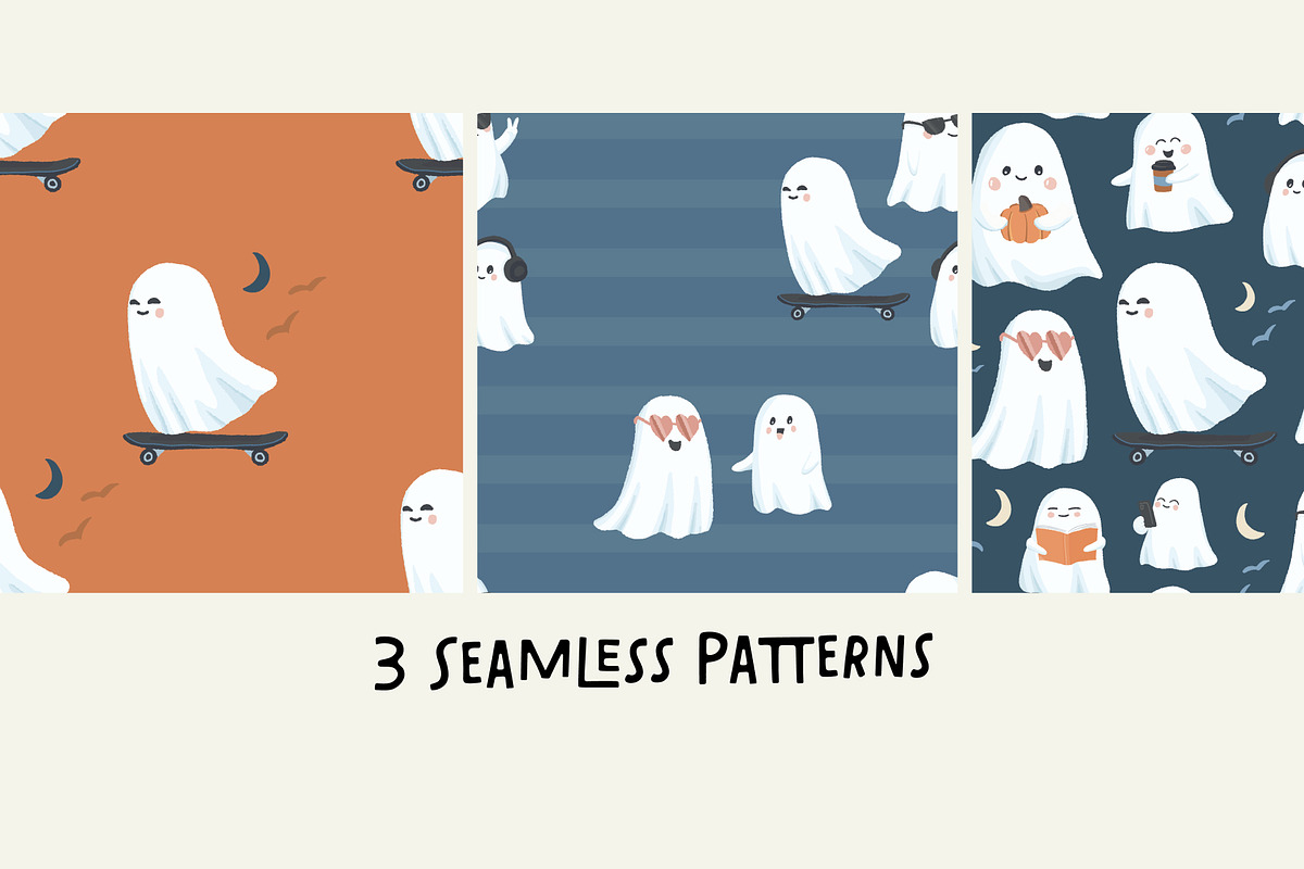 Free Spirits Ghost Vector Graphics, a Seasonal Illustration by Bend Brand Design (Photo 4 of 5)