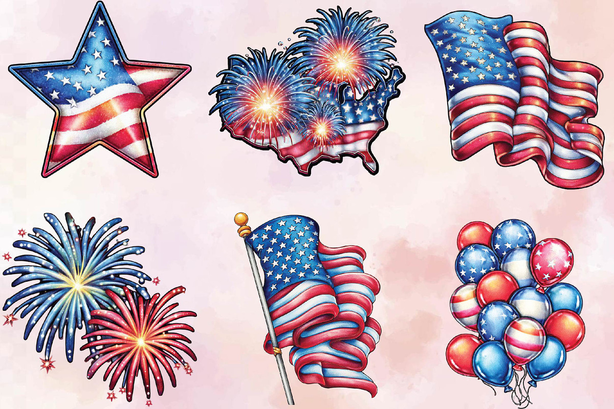 4th of July Holiday Clipart Bundle., an Illustration by SVGArt (Photo 5 of 9)